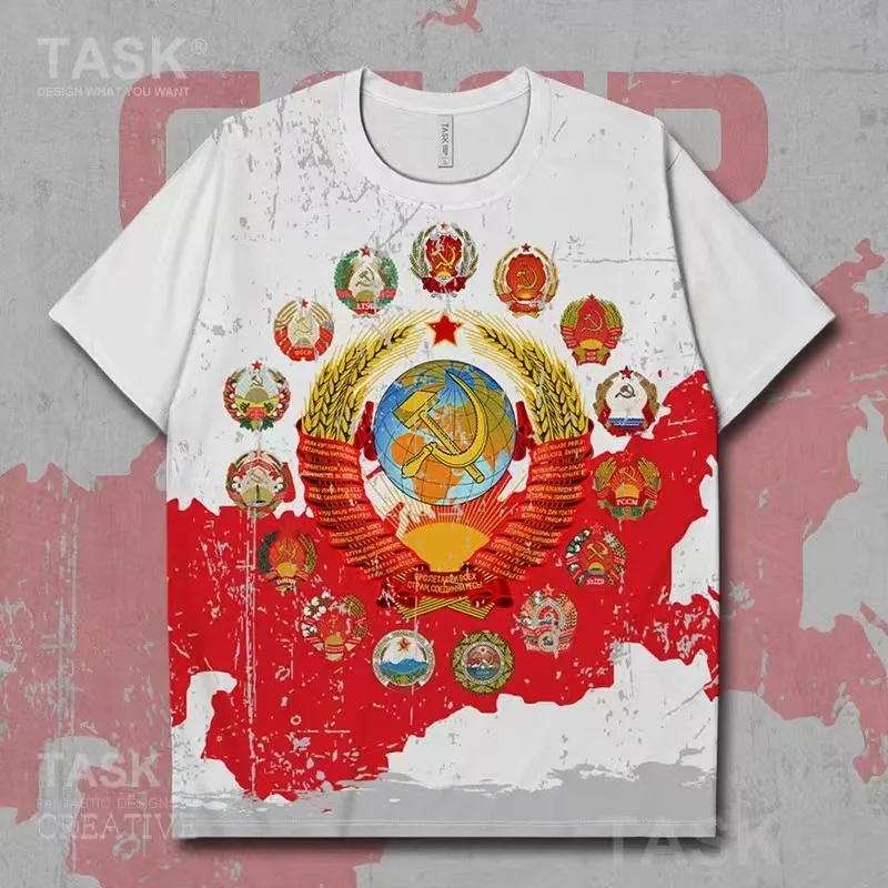 2024 Latest Summer Popular Personality Creative Comfort Soviet Socialist CCCP Republic Logo Territory Quick Dry T-Shirt Hot Sale