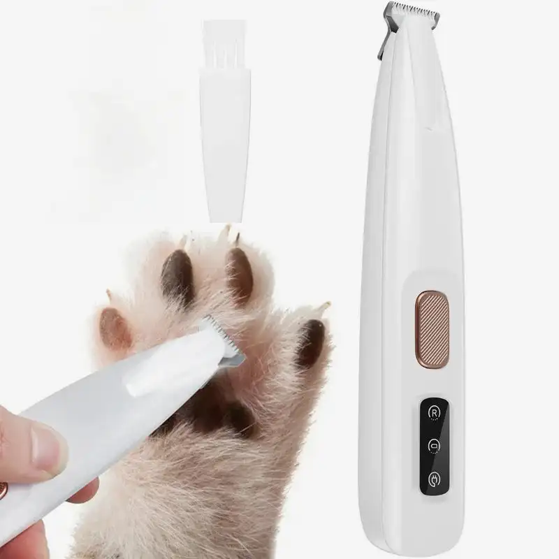 Pet Dog Electric Groomer Trimmer with LED Light Waterproof Pet Foot Hair Trimmer Low Noise Cat Dog Face Foot Ear Hip Paw Shaver