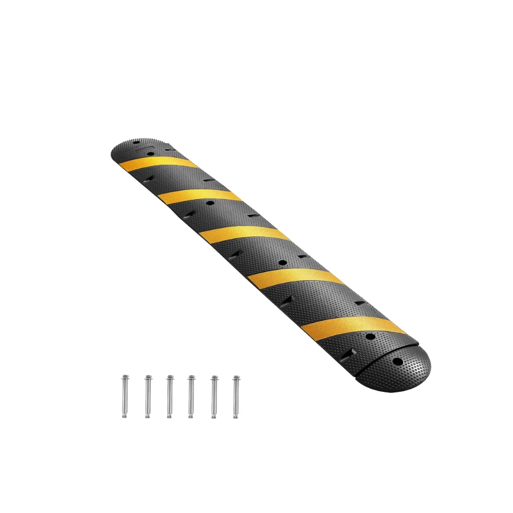 

Portable Heavy Duty Recycled Rubber Speed Bump,25,000 Lbs Capacity Modular Traffic Hump,for Parking Lot, School, Warehouse