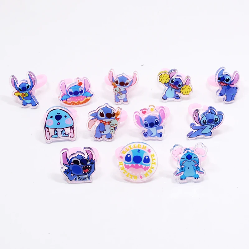 10/20pcs Disney Lilo & Stitch Ring Cartoon Anime Children\'s Ring Baby Girls  Birthday Decoration Party Jewellery Toy Gifts