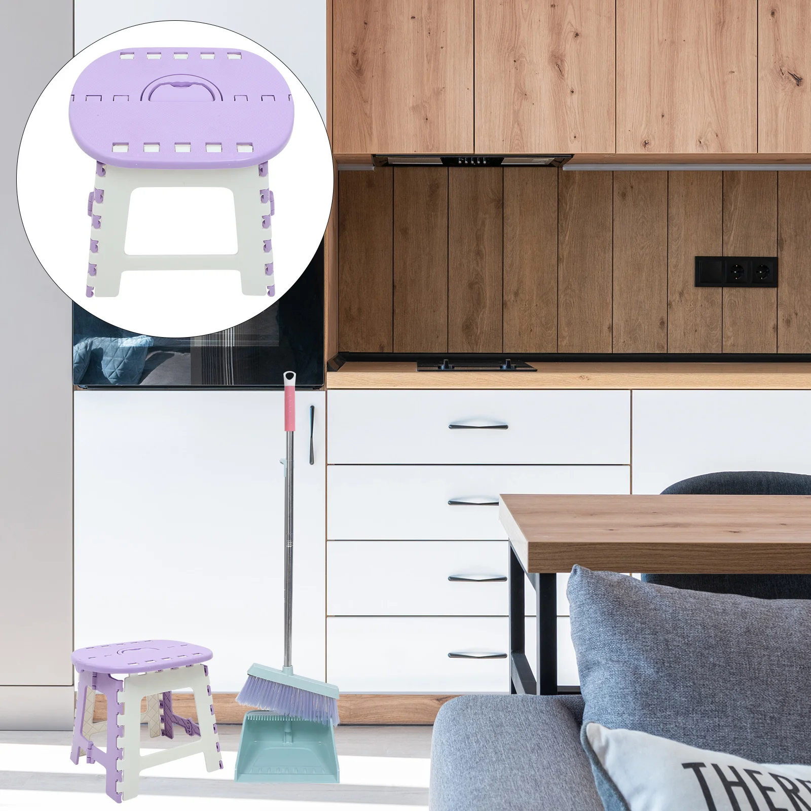 Silla plegable de plástico, taburete portátil ligero para acampar al aire libre, senderismo, almohadillas antideslizantes para los pies, plegable para viajes, pesca y escalada