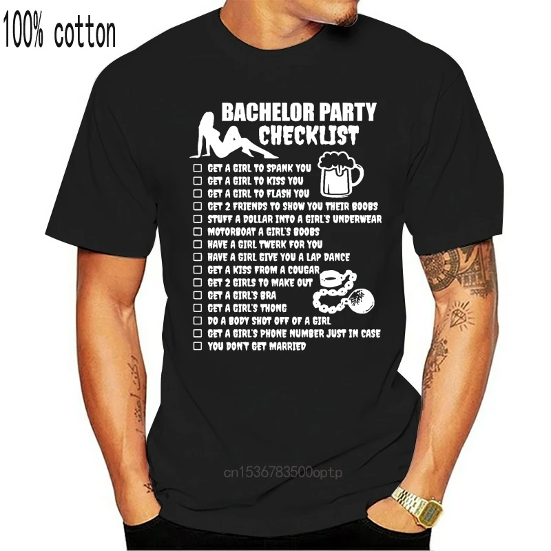 Man Clothing  Summer Fashion Hot Bachelor Party Checklist - Get A Girls To Spank You Tee T-Shirt T Shirt