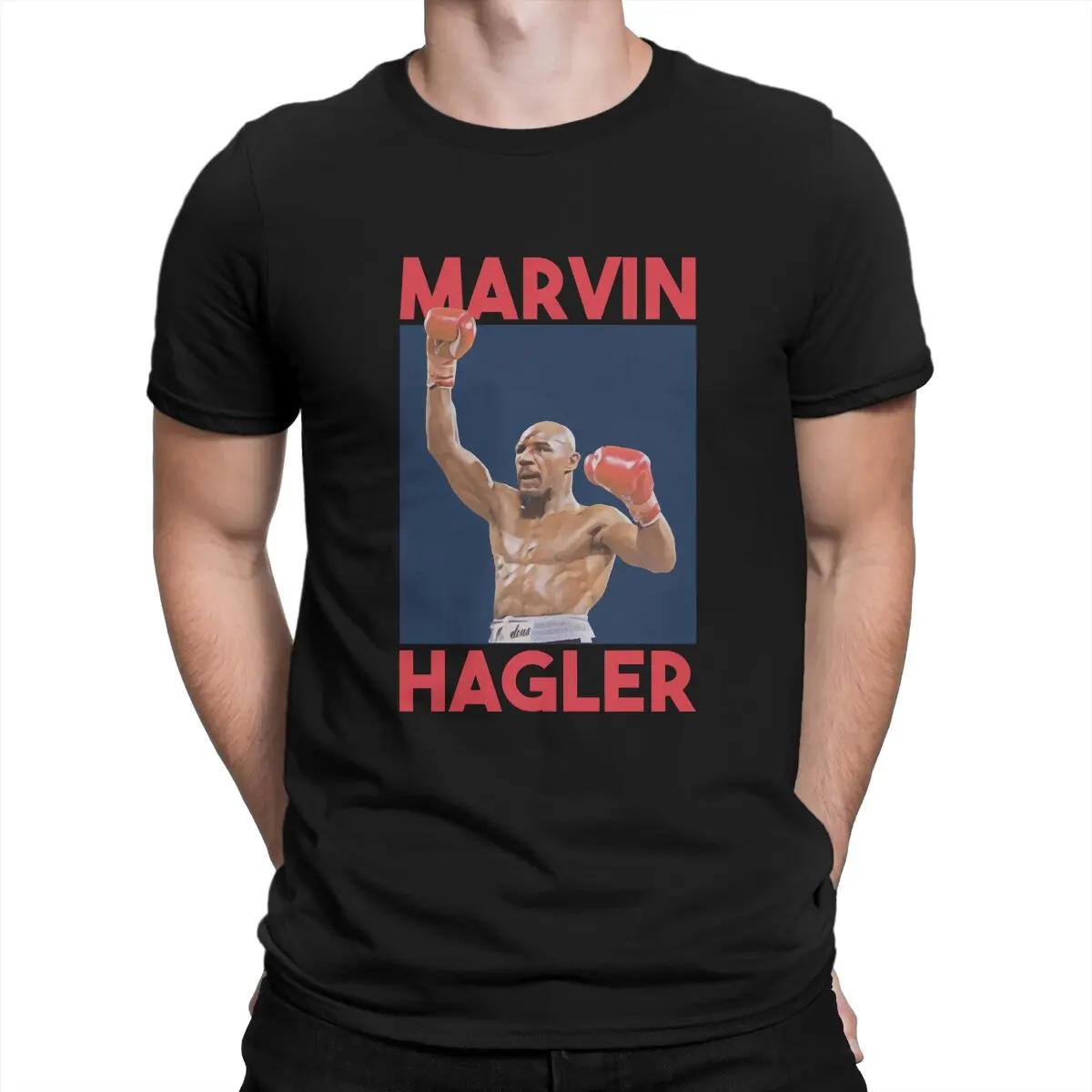 marvin hagler1 Man's TShirt American Middleweight Boxer O Neck Short Sleeve Fabric T Shirt Funny Top Quality Birthday Gifts