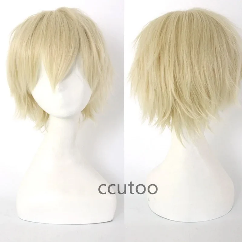Ccutoo azul corto esponjoso en capas 30cm fecha A Live Shido Itsuka pelo sintético Cosplay pelucas completas fibra resistente al calor