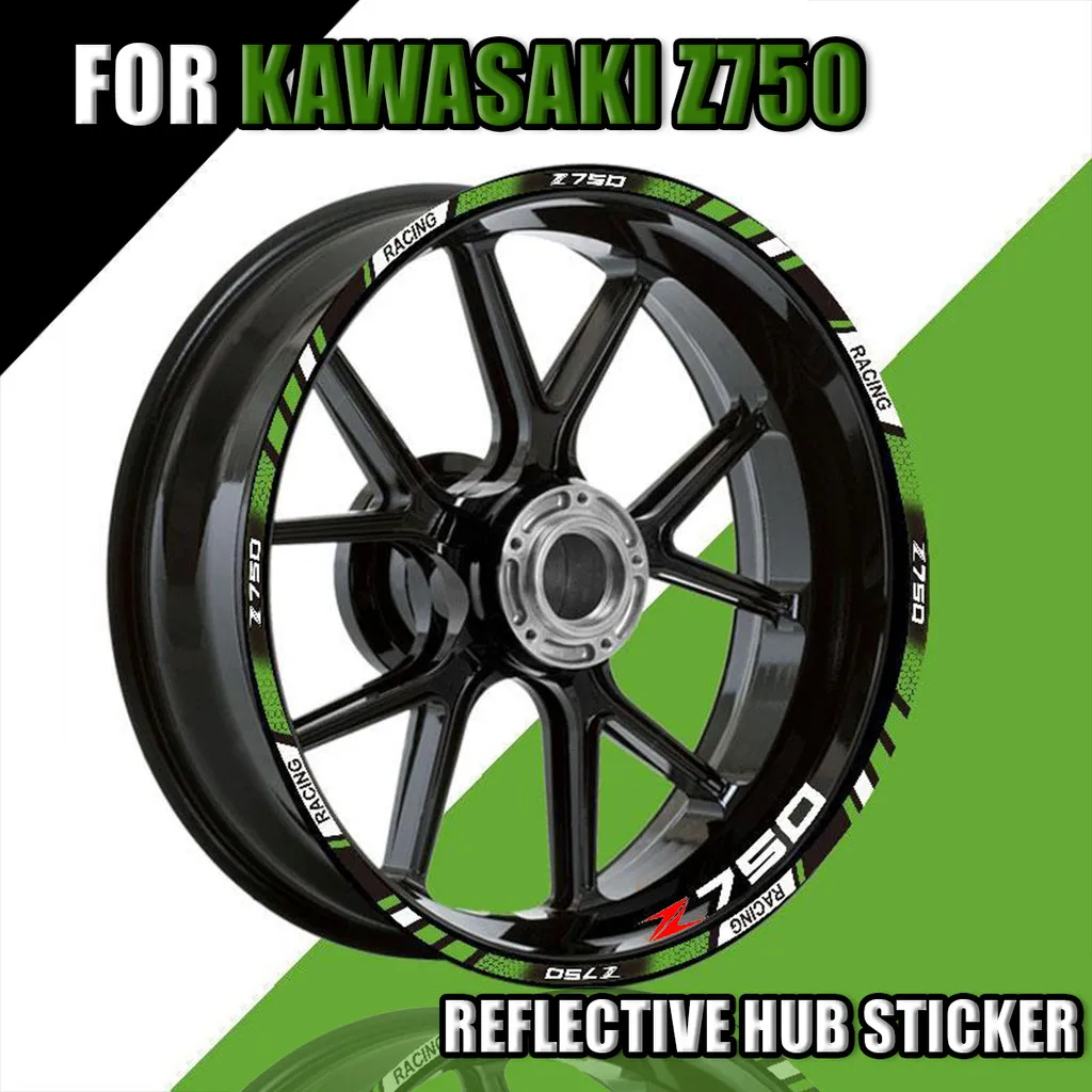 For KAWASAKI Kawasaki Z750 Z 750 Motorcycle Wheel Hub Stickers Reflective Rim Stripe Tape Racing Moto Bike Decals Accessories
