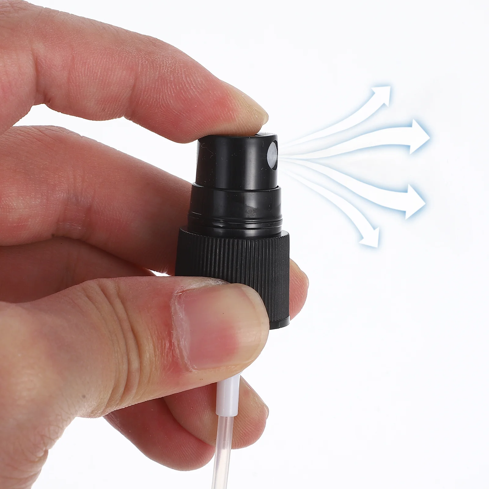 Cabezal de pulverización de repuesto para botellas de Perfume, bomba de botella pulverizadora negra portátil, pulverizador de niebla fina, cabezal rociador de Perfume superior, 20 piezas