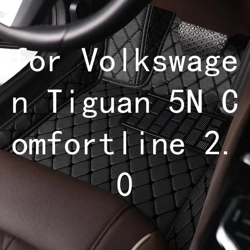 Auto 3D Maßgefertigte Fußmatten Komplettset Passend für Volkswagen Tiguan 5N Comfortline 2.0 2007-2017 5-Sitzer Wasserdicht Rutschfest Verschleißfest Leder-Fußmatten Auto-Innenausstattung 6870