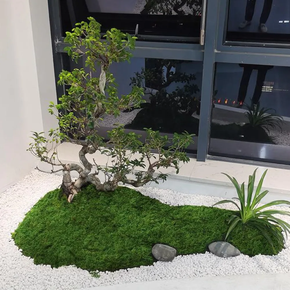 Durable Artificial Filamentous Moss Environmental DIY Fake Moss Green Polyester Moss Grass Micro Landscape Layout