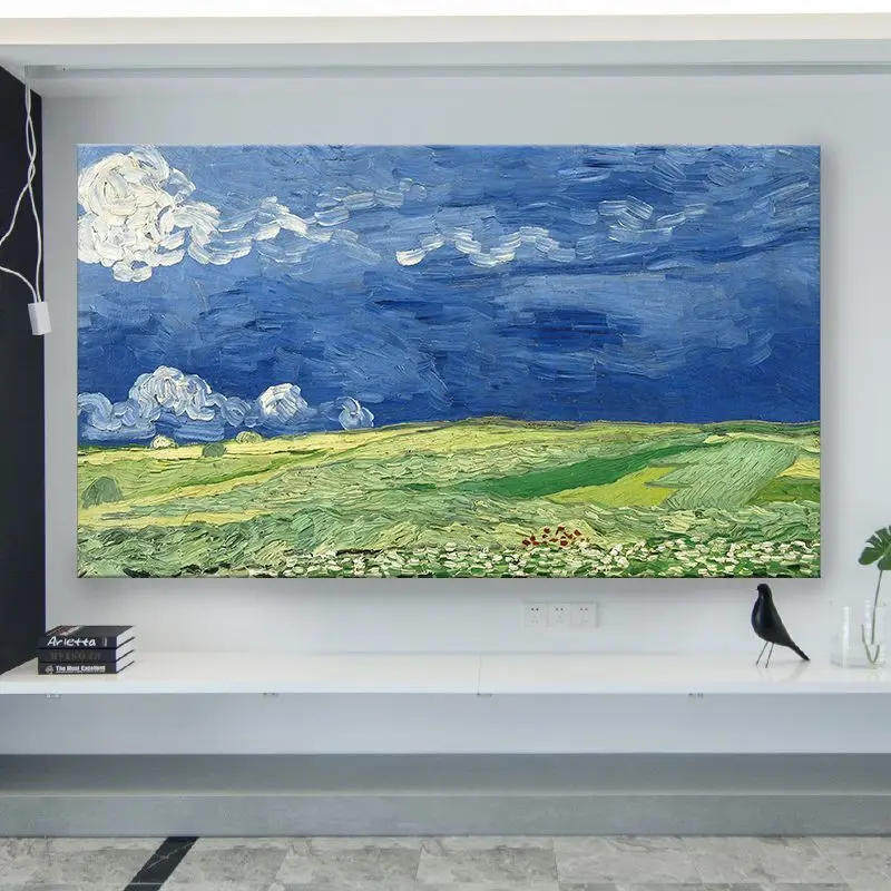 Van Gogh Starry Night TV Covers Protector for 55/65/75 inch Screens - Artistic Gallery-Style Elastic Cover Home Deco