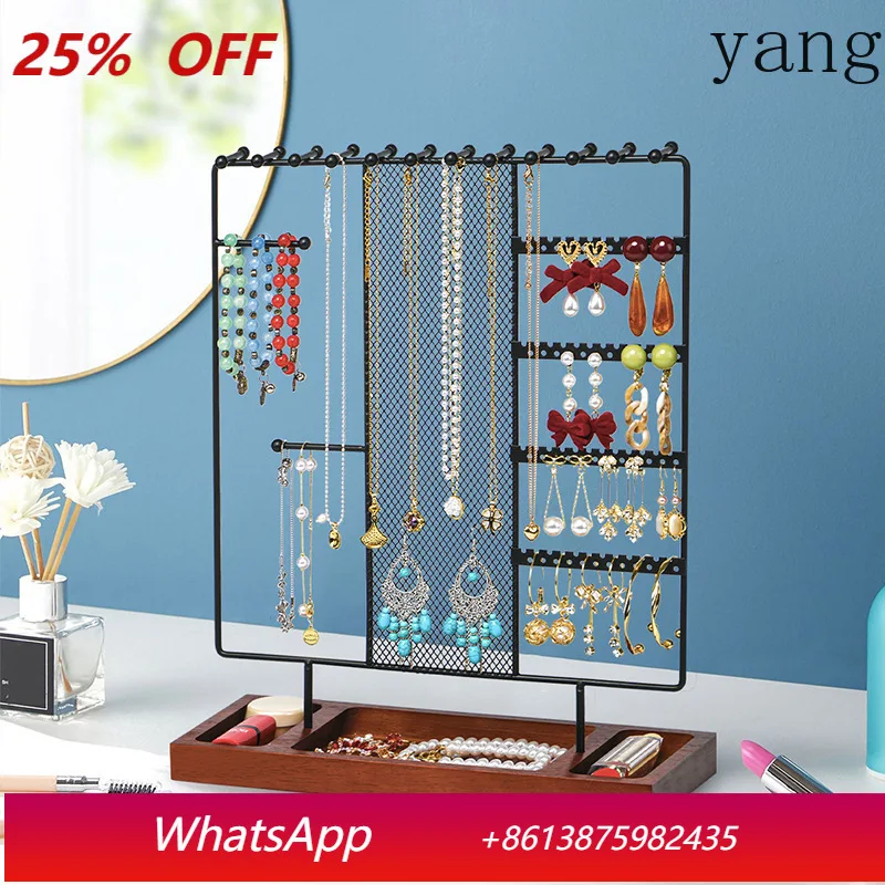 

YJQ multi-layer jewelry rack wooden base removable storage jewelry display rack