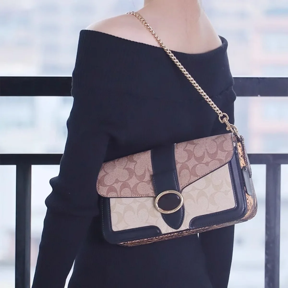 Coac Tabby حقيبة حزام تعديل واحد شراء OEM مخصص تحت الإبط سلسلة معدنية Crossbody حقيبة كتف حزام الملحقات #3