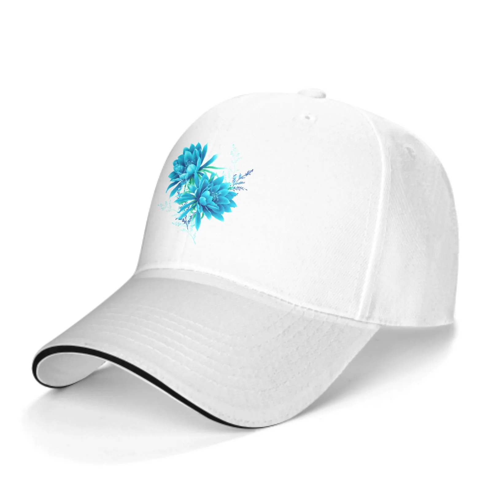 

Blue Flower Baseball Caps Cotton High Quality Cap Men Women Hat Trucker Snapback Dad Hats Outdoor