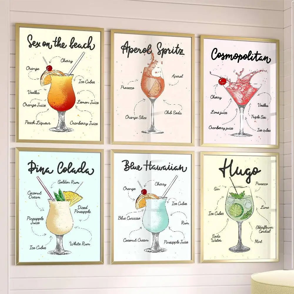 

Cocktail Wine Leisure Modern Poster Posters,waterproof Paper Stickers,coffee Shops,bar Living Rooms