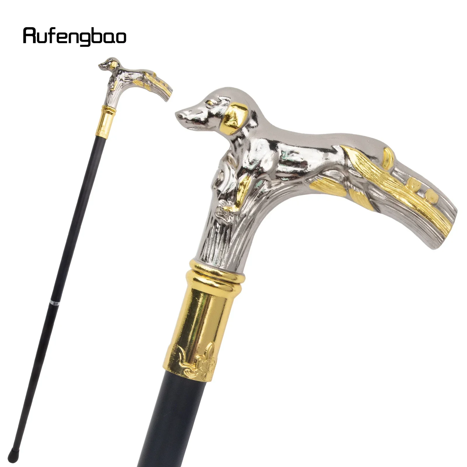 

Золотая белая собака, роскошный узор, трость для вечеринки, модная элегантная трость, декоративная ручка-трость для косплея, Crosier 88 см