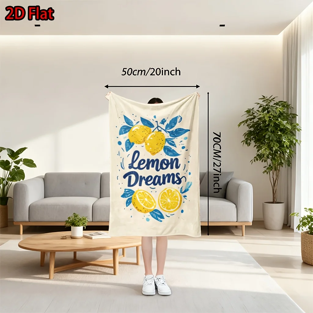 Bright Lemon Dreams Aesthetic Lemon Slice Yellow Quote Throw Blanket Cozy Living Room Decor Gift Bedspread for Couch Home Accent