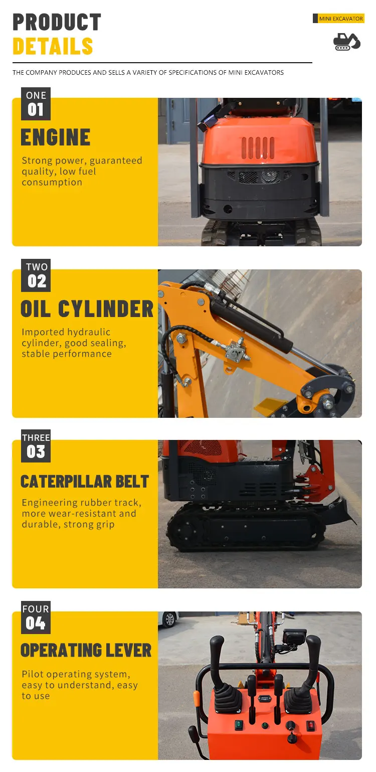Direkt vom Hersteller: 800 kg kleiner Bagger, 0,8 Tonnen, EPA CE für Außenarbeiten – Detail 8
