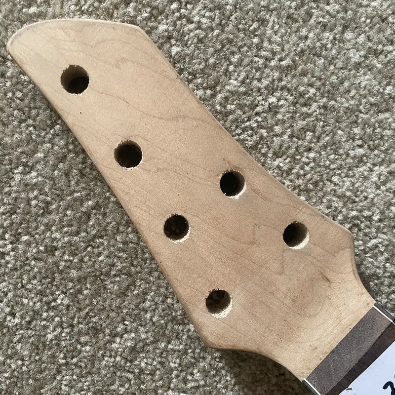 FN399 22 Frets Semi Finishing 6 String Electric Guitar Neck Custom Order DIY Replace Guitar Parts Maple+Rosewood Damaged