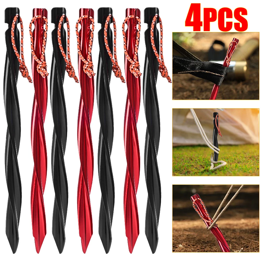 

25cm Aluminum Alloy Spiral Triangular Nail Super Windproof Outdoor Camping Snow Rope Nail Canopy Tent Fixer Accessories