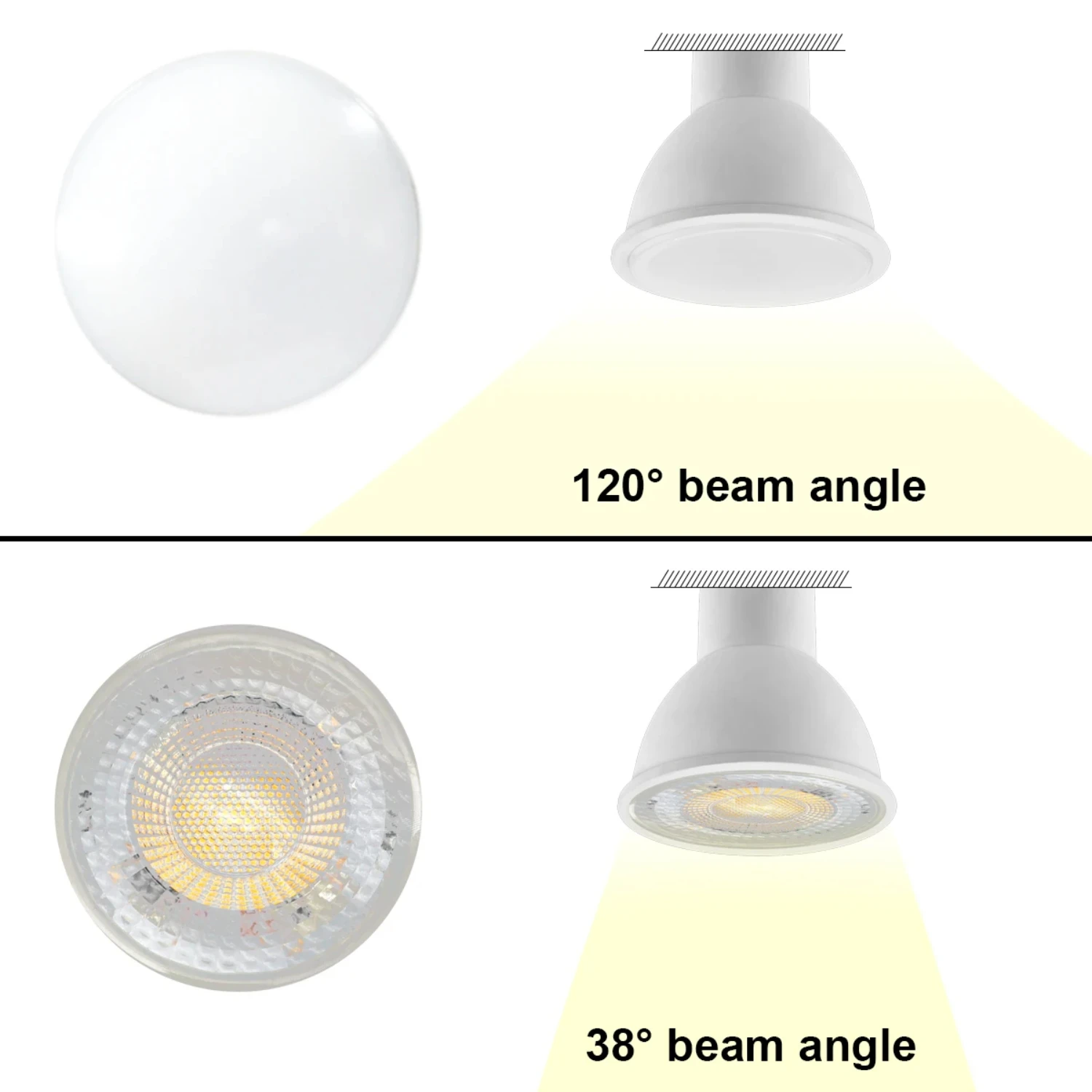 Energy Efficient Bright 3W-8W MR16 GU5.3 LED Spotlight with Wide 38/120 Degree Beam Angle for Indoor Lighting in 220V AC and AC/