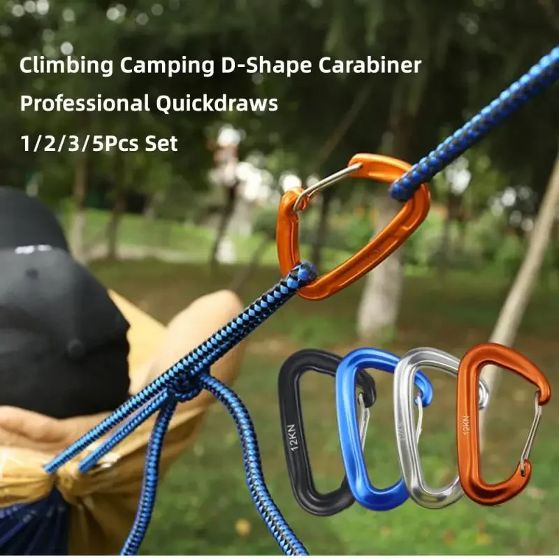 1Pcs 12KN Hammock Dog Clip Safety Carabiner Clasp Outdoor Camping Hiking Climbing Hook Auto Locking Wiregate Balance