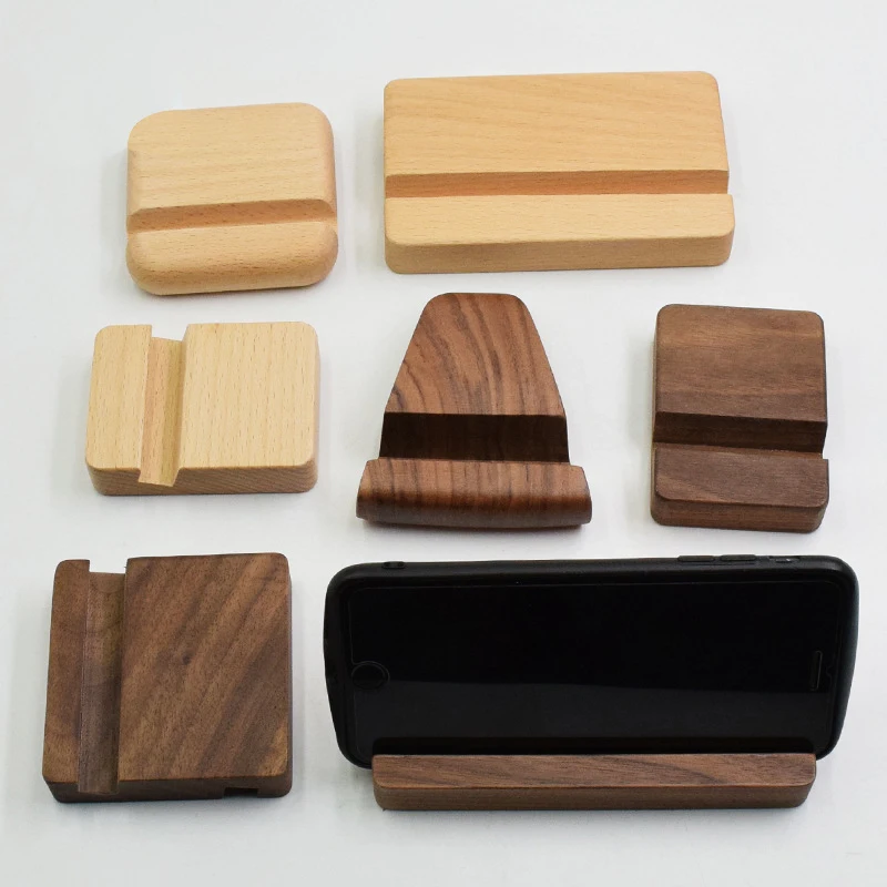 Soporte portátil de madera maciza para teléfono móvil, soporte de escritorio para tableta, PC, lector electrónico, accesorios para el hogar,