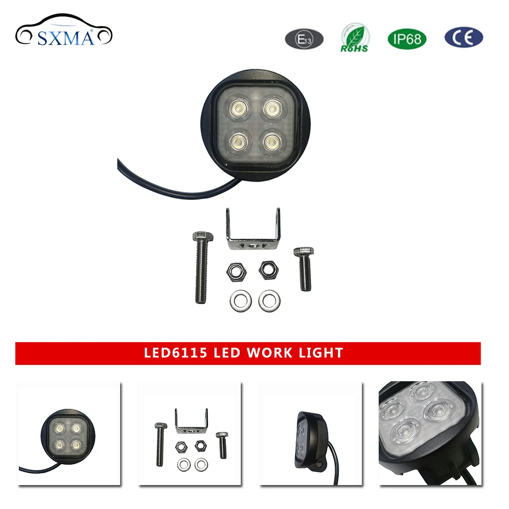 

SXMA LED6115 Worklight 20w Search Light Protection Emergency Lighting for Tractor /Excavator Aluminum Alloy1pcs Round Waterproof