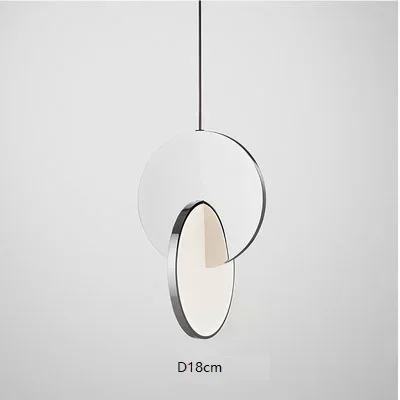 LED Round Ring Mirror Pendant Lamp Modern Bedside Table Dining Kitchen Indoor Light Fixture Home Decoration Accessories