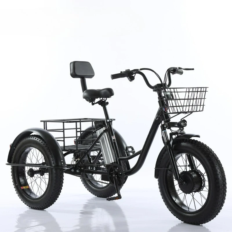 

20-Inch Fat Tire Pedal Power Electric Tricycle Rough Tire Snow Lithium Battery Tricycle Battery Car