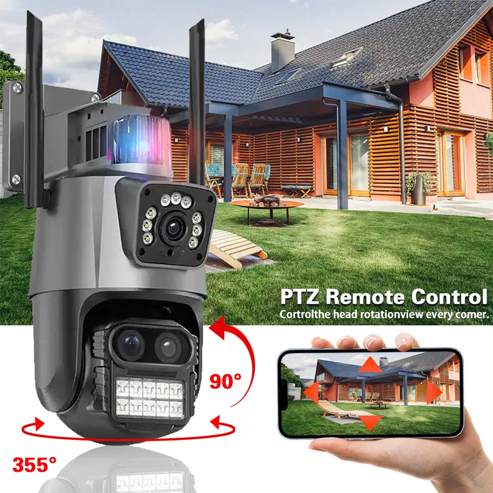 Imagem -06 - Câmera ip de Segurança Externa sem Fio Wifi Icsee Smart Lentes Zoom 8x Rastreamento Automático Cctv Rastreamento Automático 360 6k 12mp