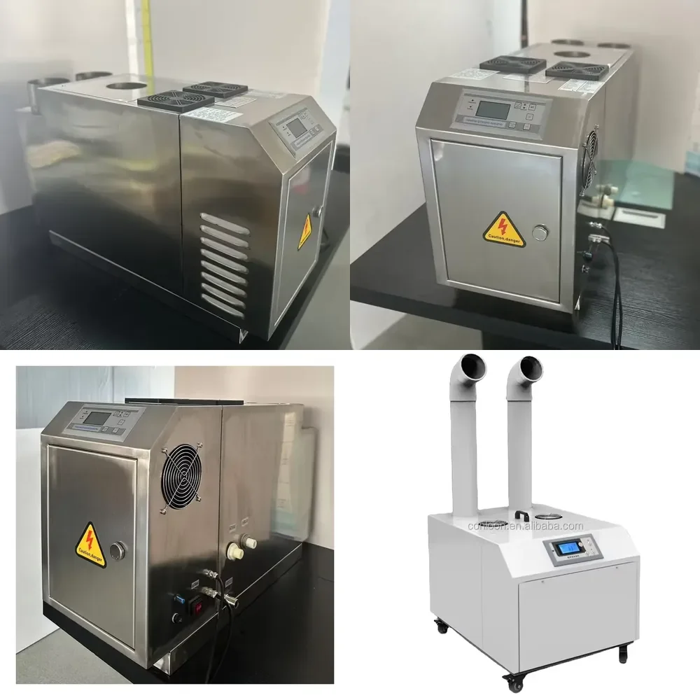 

12 kg/h industrial ultrasonic humidifier stainless steel cover atomizer