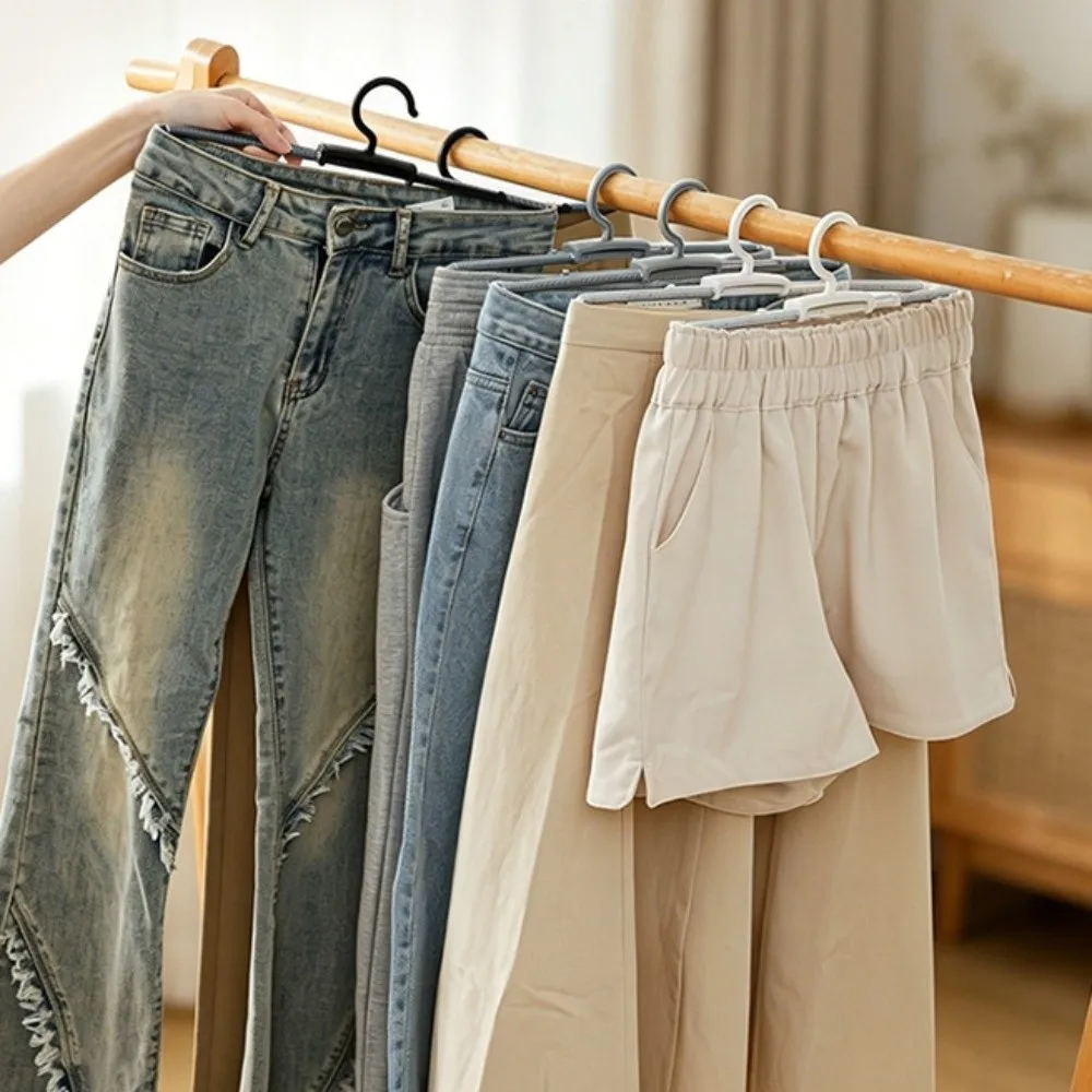 3pcs Stretchable Stainless Steel Spring Clothes Hanger Multifunctional Storage Skirts Jeans Hanger High Toughness