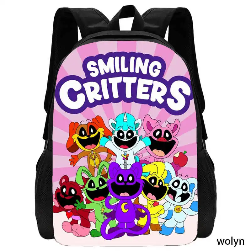 

Newly Update Smilng Anime Critters School Backpack ,Cartoon School Bags for Boys Girls ,Light Weight Children Backpack for Kids