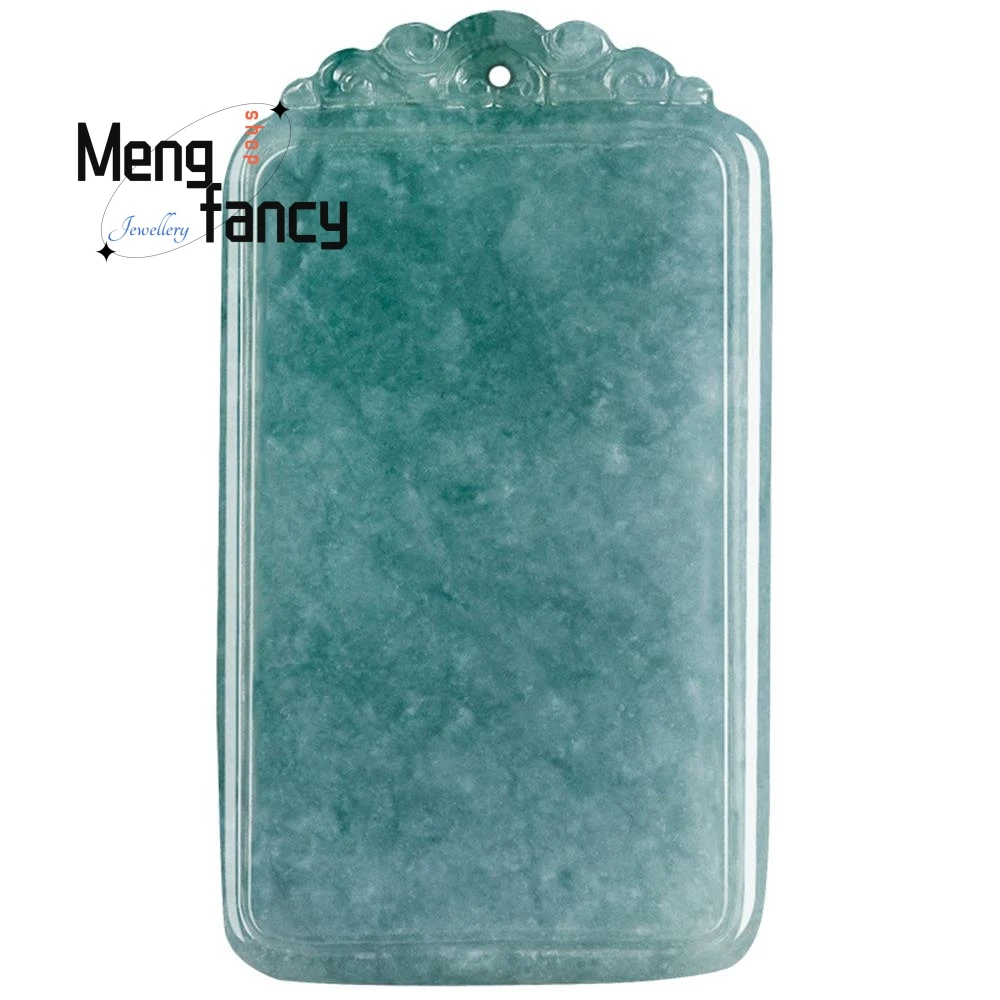 Jade blue water without incident brand jade pendant ice pendant men's necklace women's jade pendant