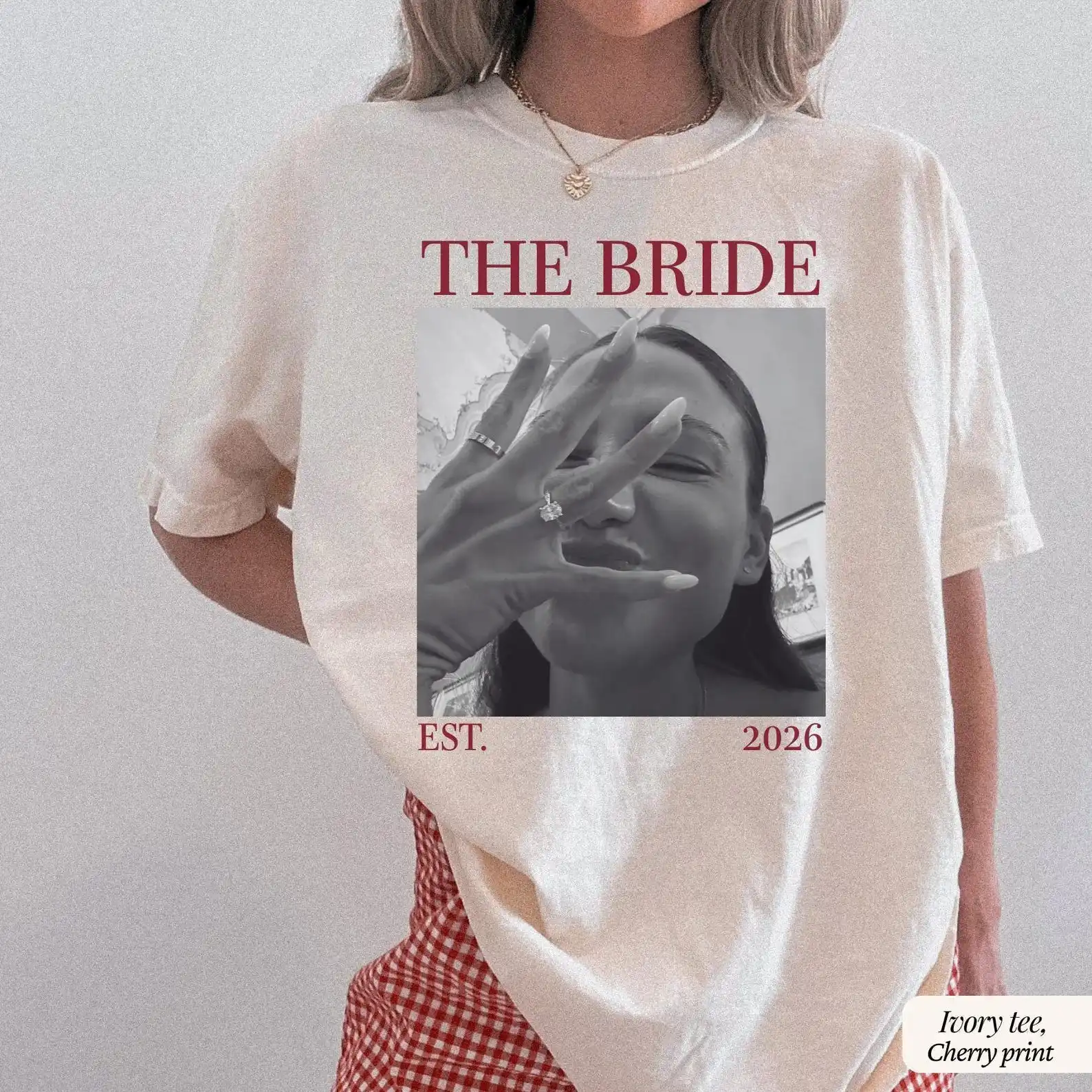 Female Bridal Party Custom Photo Date Shirts Picture Bridesmaids Tee Maid Of Honor Gift MOG & MOB Wedding Shirt Proposal Gift
