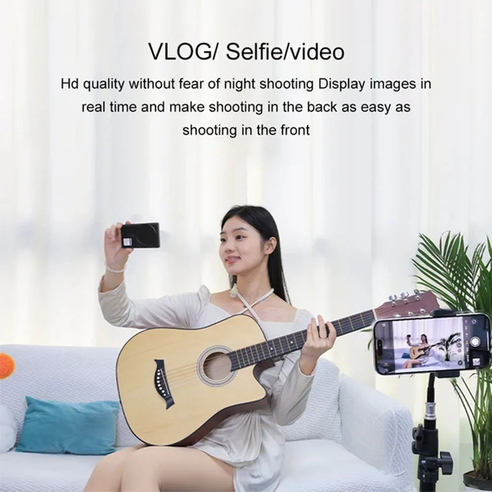 Phone Vlog Selfie Monitor Screen Magnetic Phone Holder Clip Mount Using Phone Rear Camera for Selfie Vlog Live Stream TK