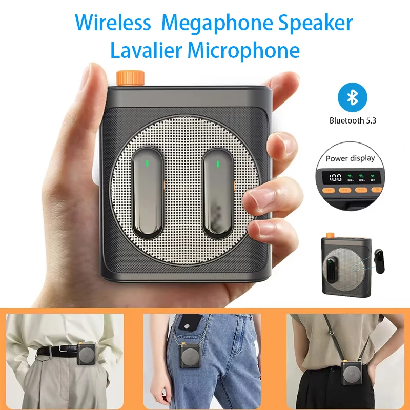 

Мини-усилитель голоса Мегафон Bluetooth Беспроводной аудиодинамик Петличный микрофон Перезаряжаемый громкоговоритель для учителей-тренеров