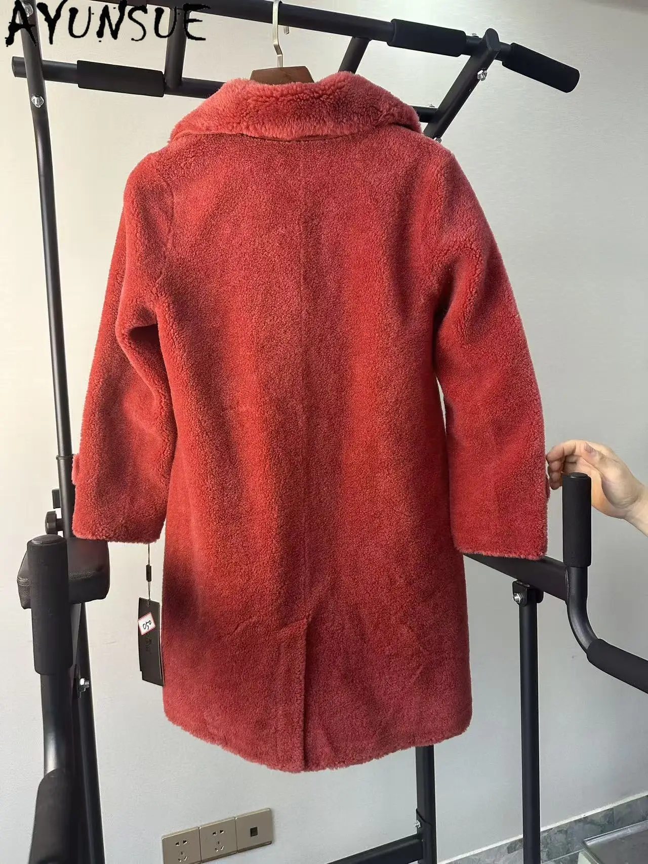 AYUNSUE Real Wool Jacket Women Winter Clothes Mid-length Warm Womens Coats Unique Promotion Minor Flaws No Refund No Exchange