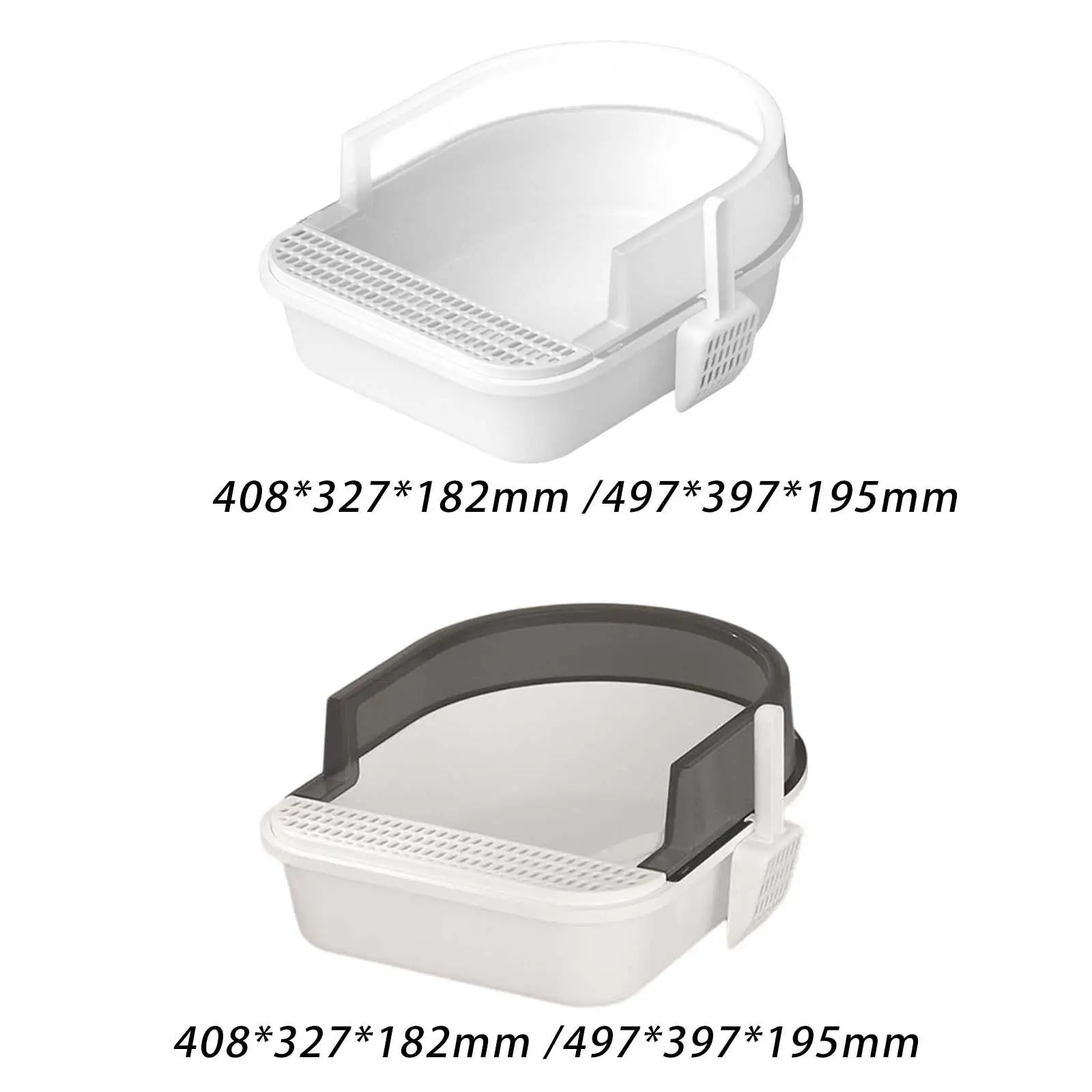 Cat Litter Box Semi Closed Anti Splashing Durable Pet Litter Tray Cat Toilet Bedpan for All Kinds of Cat Litter, Easy to Clean