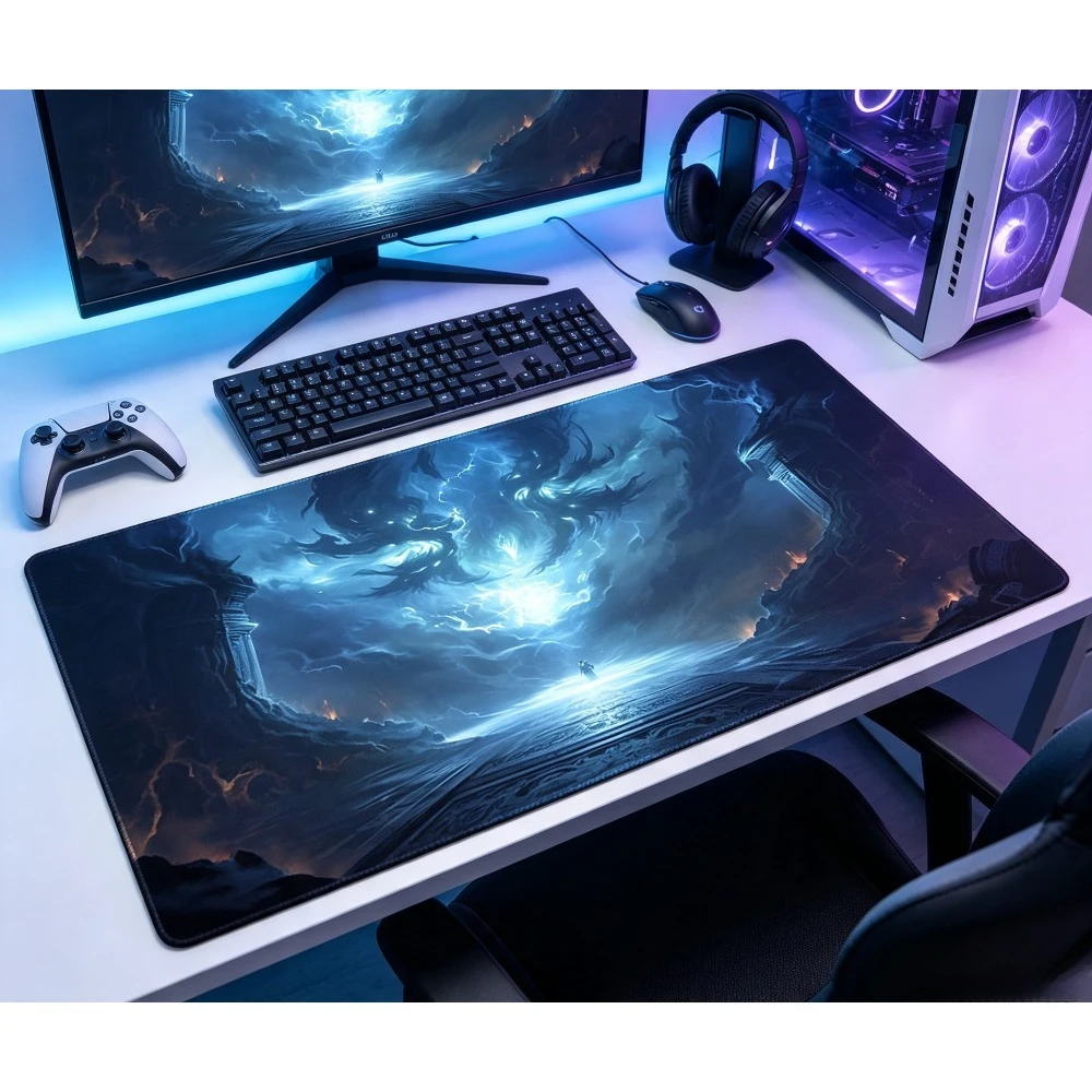 Magic Ghost Pattern Play Mat Durable Office Deskpad Parties Gathering Card Game Mat Non-slip Keyboard PC Game MousePad CardMat