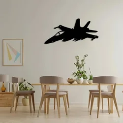 1pc Jet Fighter Wall Art, Metal Wall Sign, Aesthetic Wall Decoration Retro Metal Hanging Ornament,Iron Art, Wall decoration