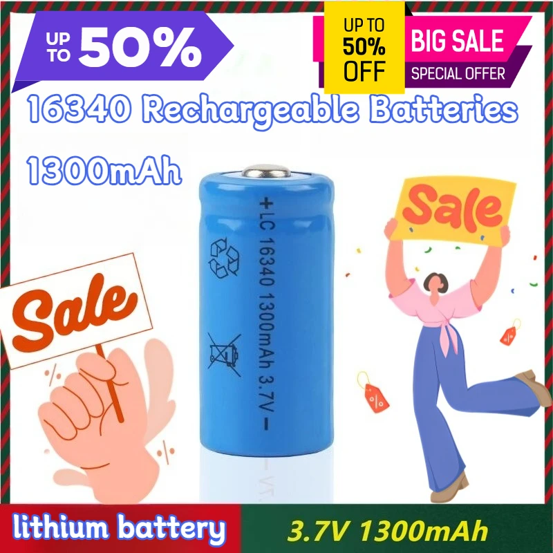 

3.7V 1300mAh CR123A 16340 Strong Light Flashlightlarge Capacity Rechargeable Lithium Battery