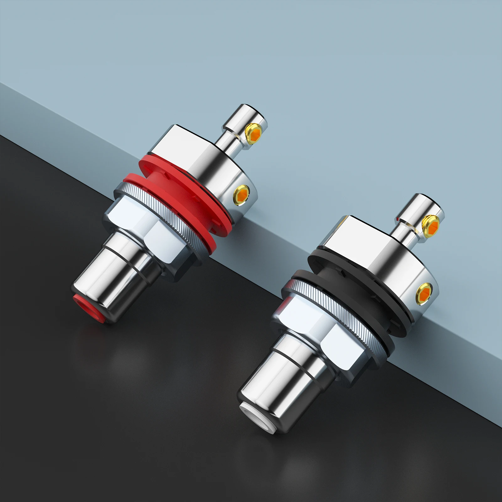 Monosaudio C406 Audio Connector Pure Copper Rhodium/Gold Plated RCA Connector Screw Locking RCA Female Socket Hifi Audio