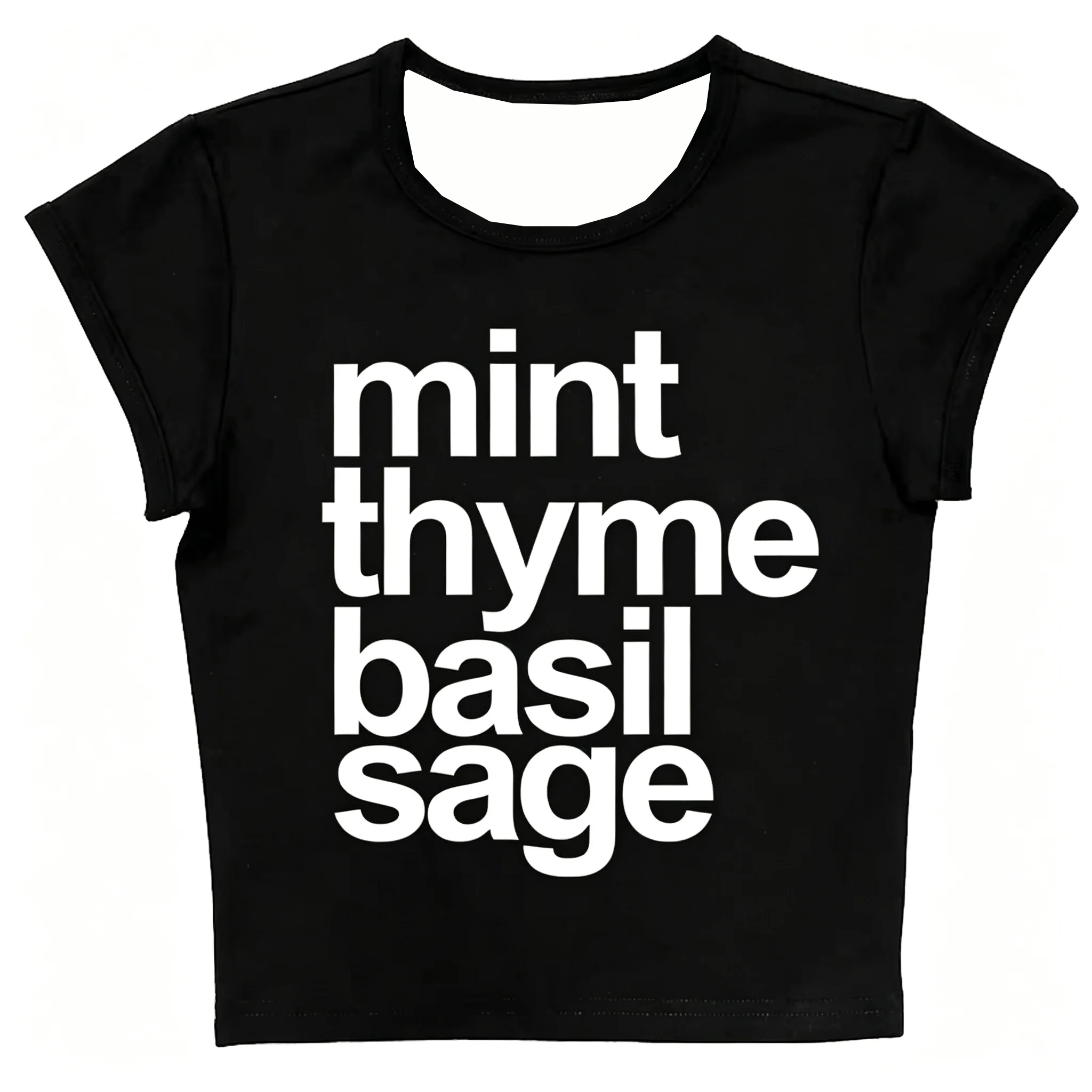 Damen-Sommer-T-Shirt mit minimalistischem Buchstaben-Print und kurzen Ärmeln für Harajuku Y2K Coquette Daily Fresh Cute Fashion Casual Wear – Detail 7