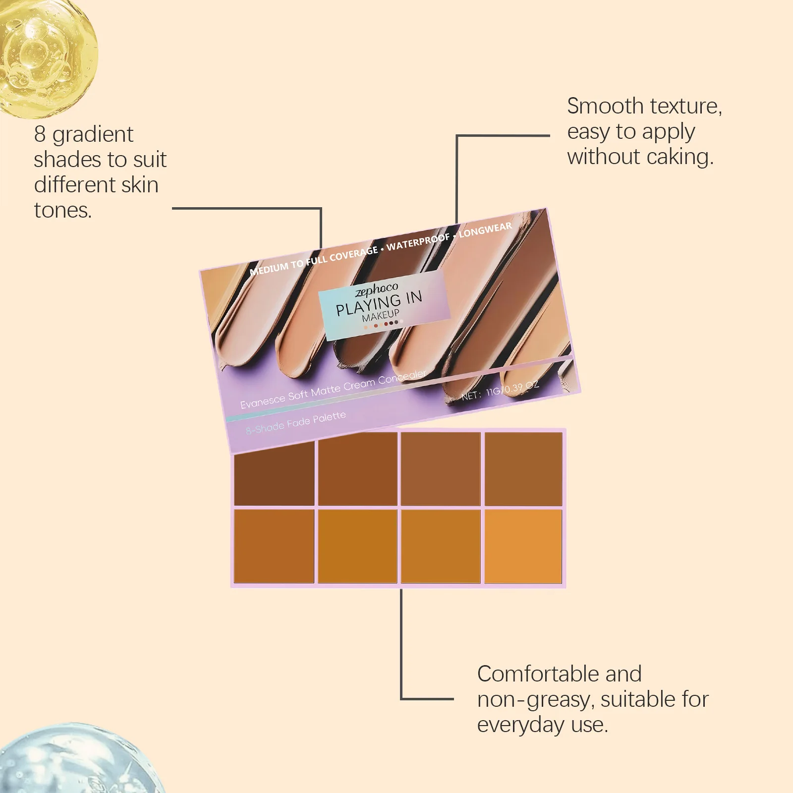 Cover Skin Blemishes Cream Waterproof Oil-Controlling Hide Spots Full Coverage Contour Makeup Sweatproof Dark Circles Concealer