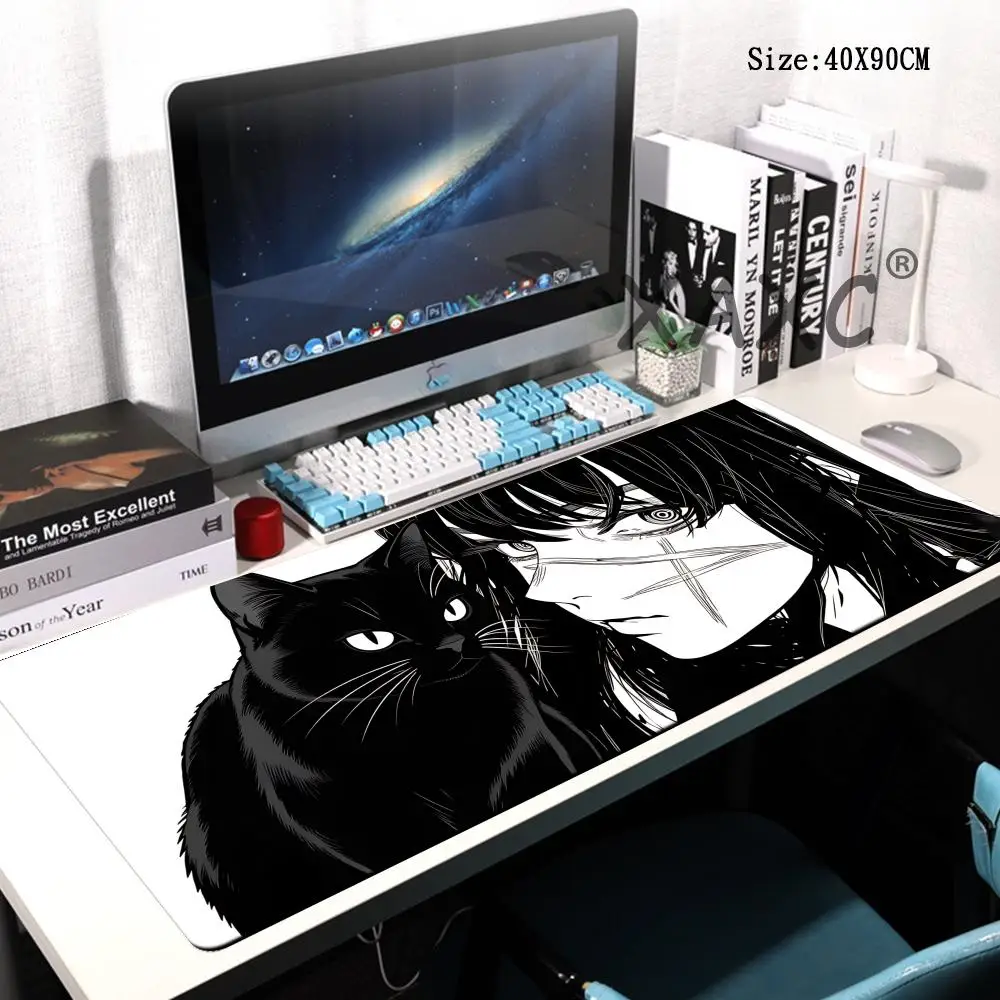 HYBXAXC Black & White Anime Cat Girl Mouse Pad, Smooth Gaming Surface for Precision Control