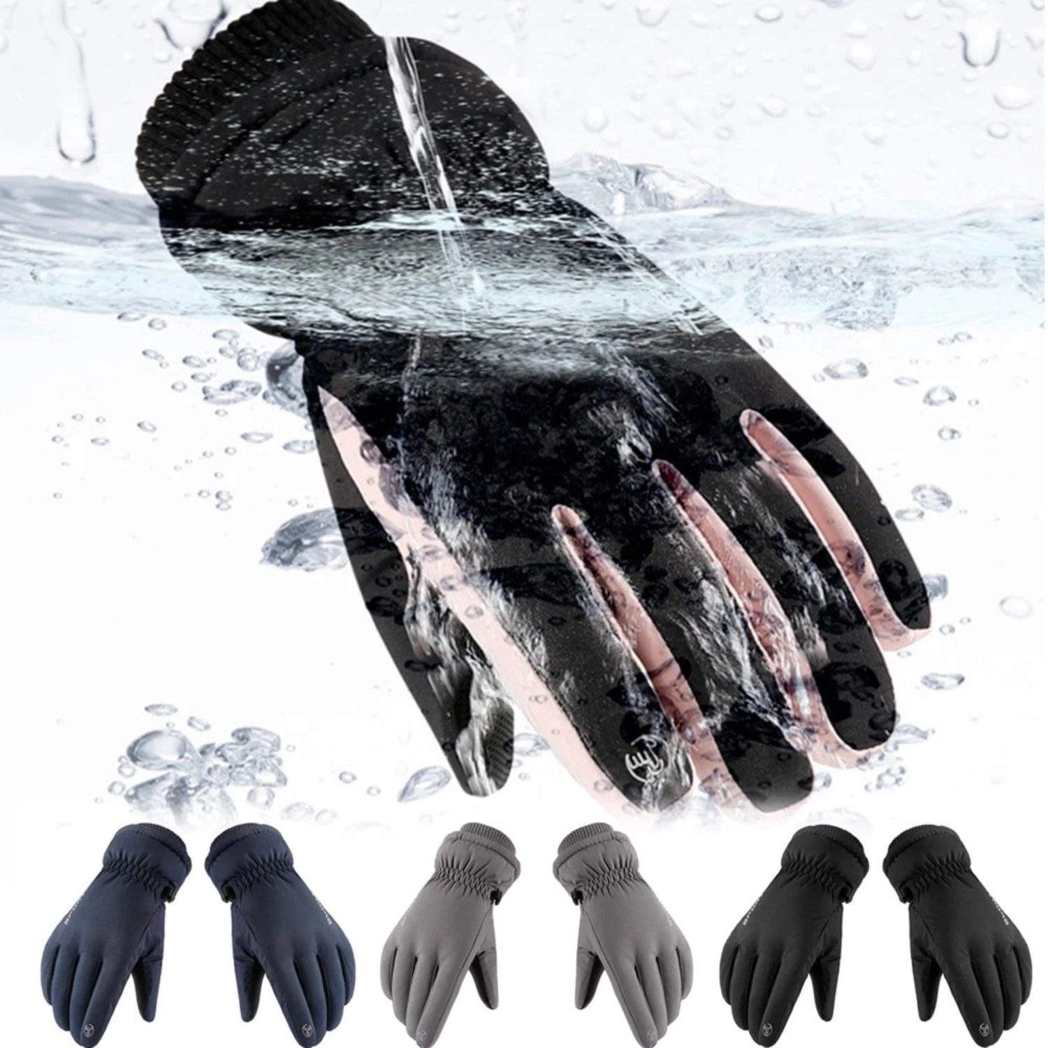 

Waterproof & Windproof Winter Gloves for Men and Women, Touch Screen Warm Gloves for Skiing, Cycling, Motorcycle, Running, Outdo