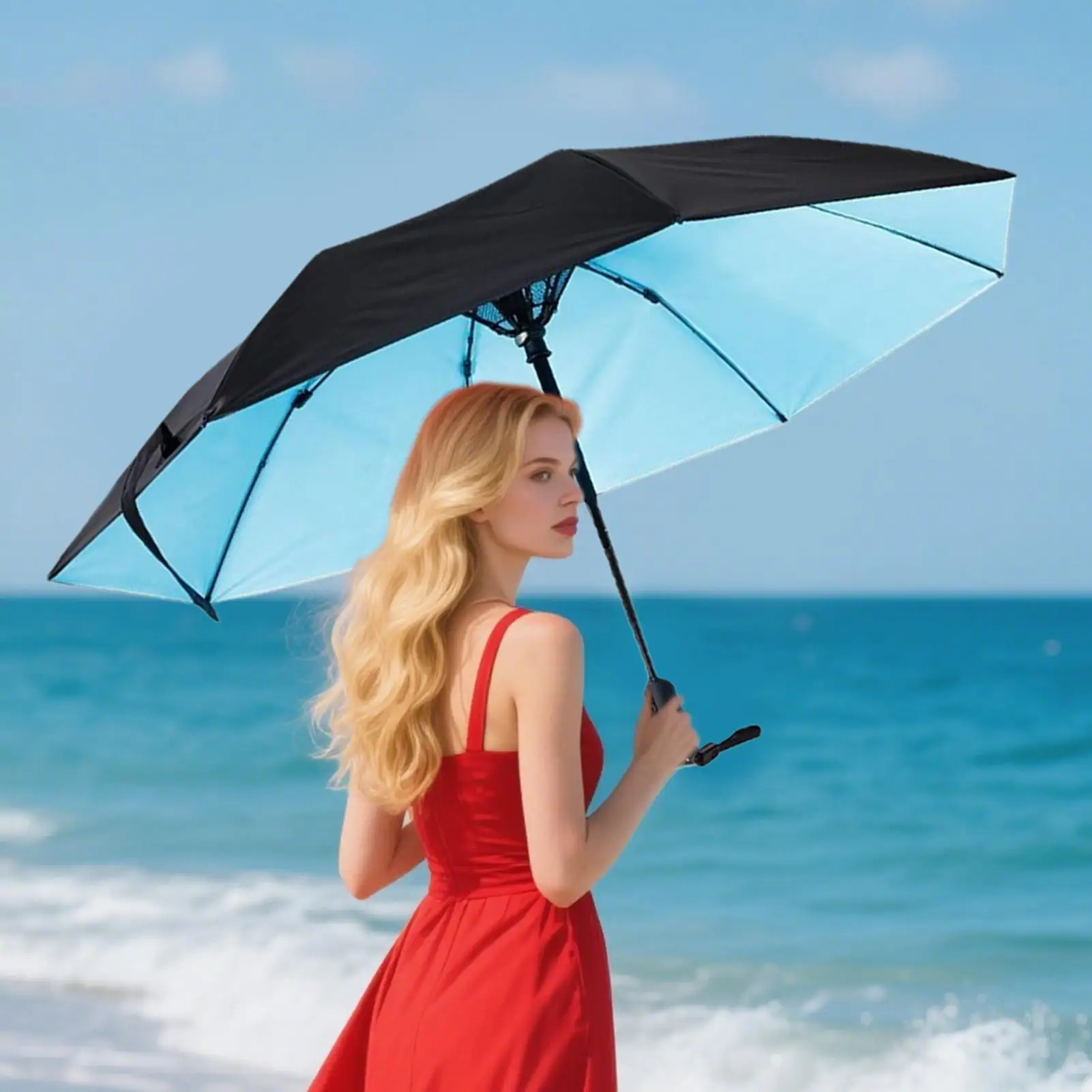 

Зонт от солнца, зонт с защитой от ультрафиолета и охлаждающим вентилятором, перезаряжаемый навес, зонтик от дождя, зонтик от дождя для взрослых и детей на открытом воздухе