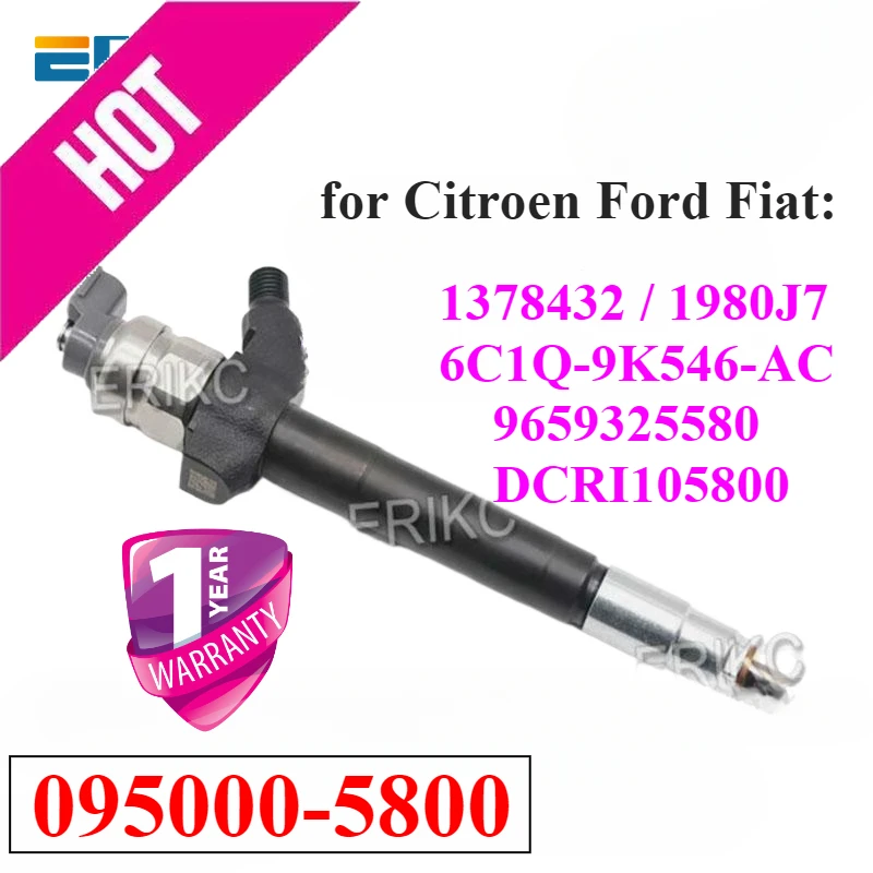 New 095000-5800 6C1Q9K546AC Common Rail Injection 0950005800 Diesel Fuel Injector DCRI105800 for Citroen Ford Fiat 1378432