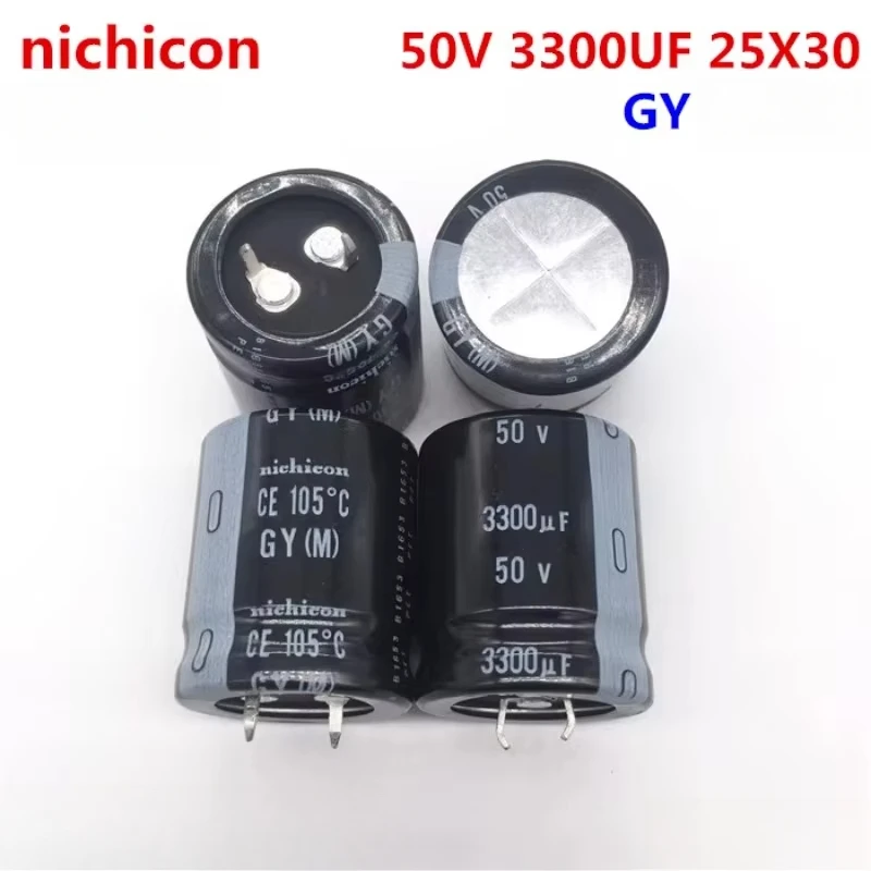 2PCS/10PCS Nichicon GY Series 25x30mm 50V3300uF Snap-in PSU Capacitor ตัวเก็บประจุแบบ Snap-in สำหรับ PSU ขนาด 25x30 มม. 50V3300uF