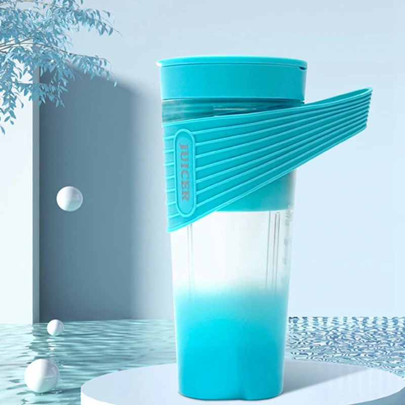 400ML USB 휴대용 블렌더 스무디 쥬서 컵 홈 여행 개인 크기 전기 과일 믹서-블루